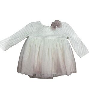 Catherine Maldonado Tulle Blush Pink Dress Neutral Cream Baby Girl 12 months